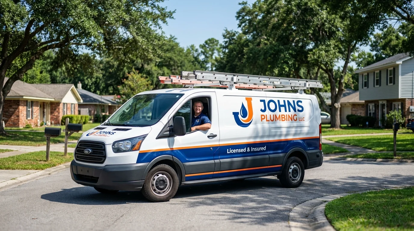 Johns Plumbing LLC service van in Royersford, PA